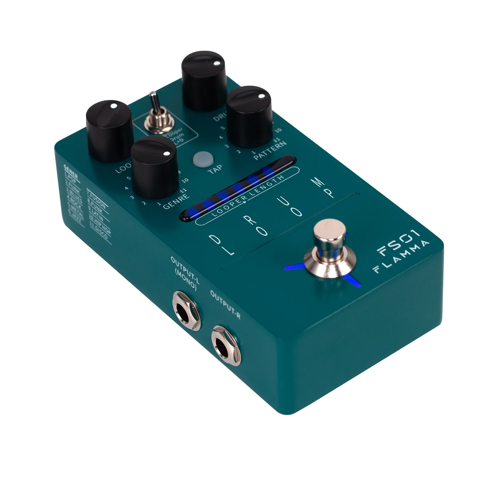 FLAMMA FS01 Drum Loop Drum Machine Looper Guitar Effects Pedal 20Min 11 Different Rhythm Styles