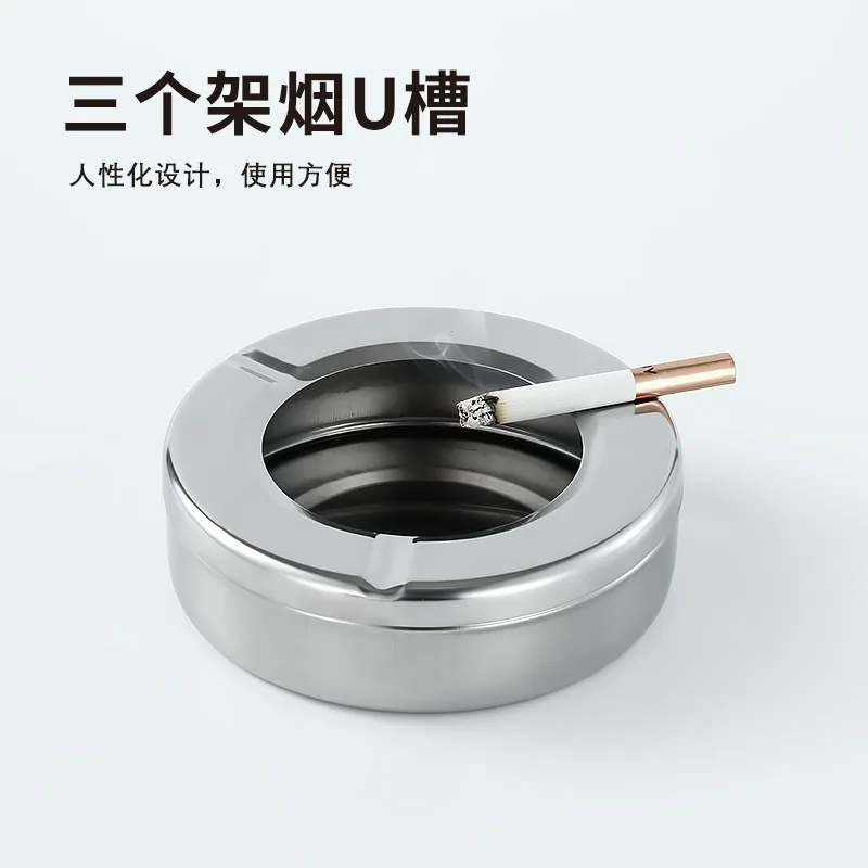 Round Stainless Steel Cigarette Ashtray Lid Smoking Accessories cigarettes ashtray stainless steel ashtray metal ashtray