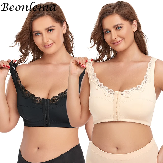 Push Up Bra S 6XL Plus Size Sexy Front Closure Bra for Women Lace