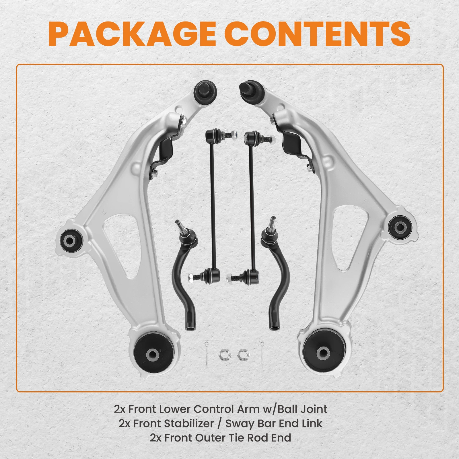 SCITOO 10-Piece Suspension Kit For Toyota Corolla 2003-2008 – Complete Front End Set With Control Arms, Tie Rods & Ball Joints - View #5