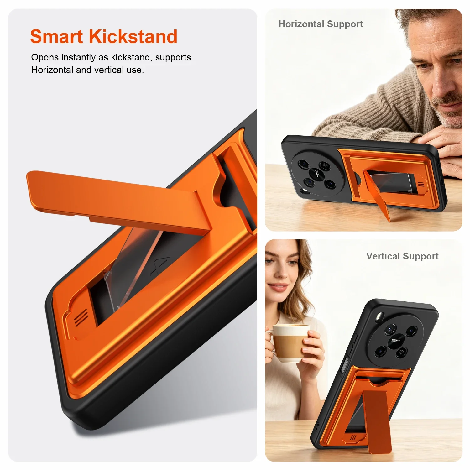 Durable Shockproof Armor Phone Case with Kickstand and Card Holder
