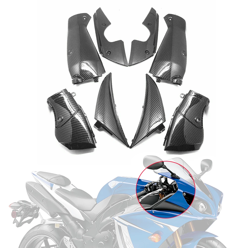 

Motorcycle Front Intake Tube Inner Side Dash Fairing Covers Air Duct ABS Carbon Fiber Cowl Kit For YAMAHA YZF R1 YZFR1 2009-2014