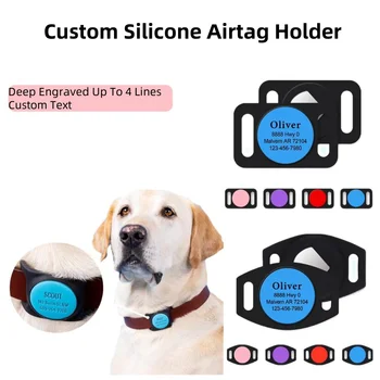 Engraved Silicone AirTag Holder for Pets 1