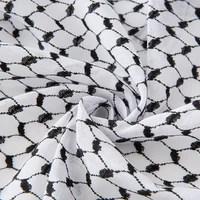 Traditionnel Arafat Kuffiyeh palestinien noir et blanc arabe Kafiya Shemagh Keffiyeh moyen-orient écharpe enveloppement Jacquard bandeau 6