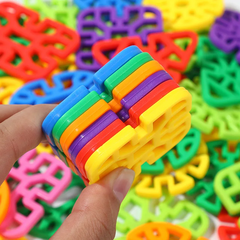 building blocks toys 20Pcs 3D Snowflake Building Blocks Geometric Shapes Educational Montessori Toys For 3 4 5 6 Year Old Bloques De Construcci&oacute;n