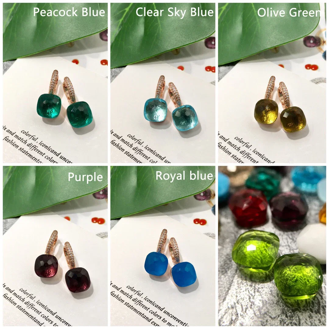 Custom 21 Color Crystal Candy Style Drop Earrings Image 5
