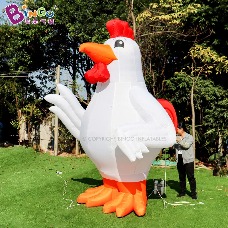 

Advertising 3m Tall Inflatable Cartoon Chicken Toys/ 10ft Airblow Cock Balloon For Shop Event Decoration