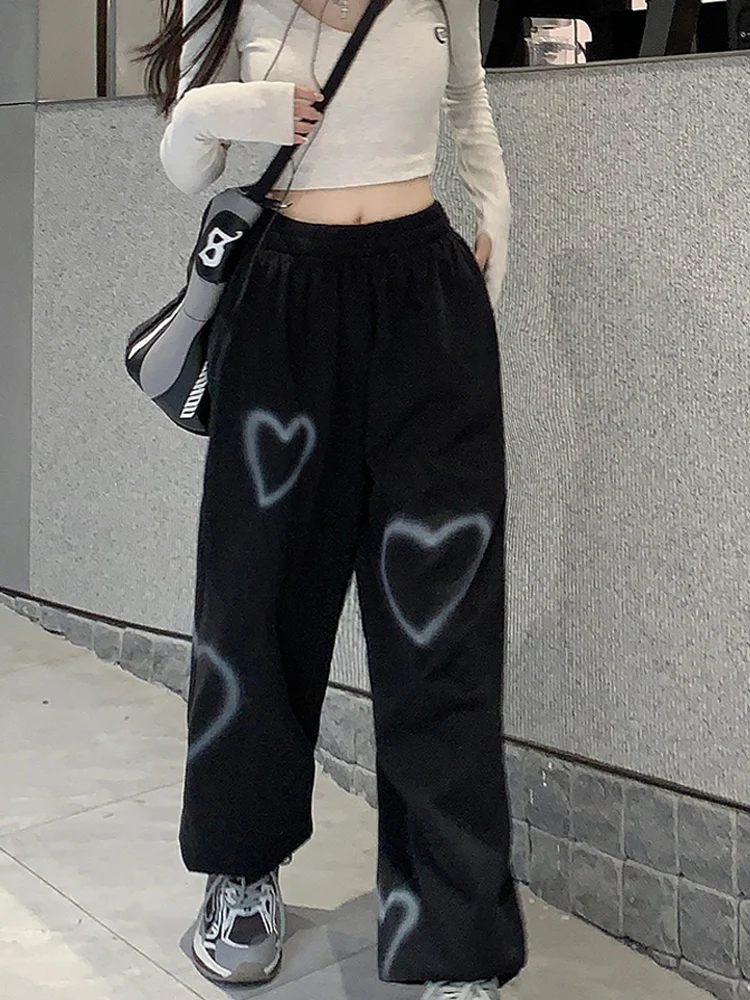 Jielur Street Jazz Hip-hop Women Sweatpants Autumn Loose Casual Sport Pants  Female Korean Cool Patch Gray Black Trousers S-XXL - AliExpress