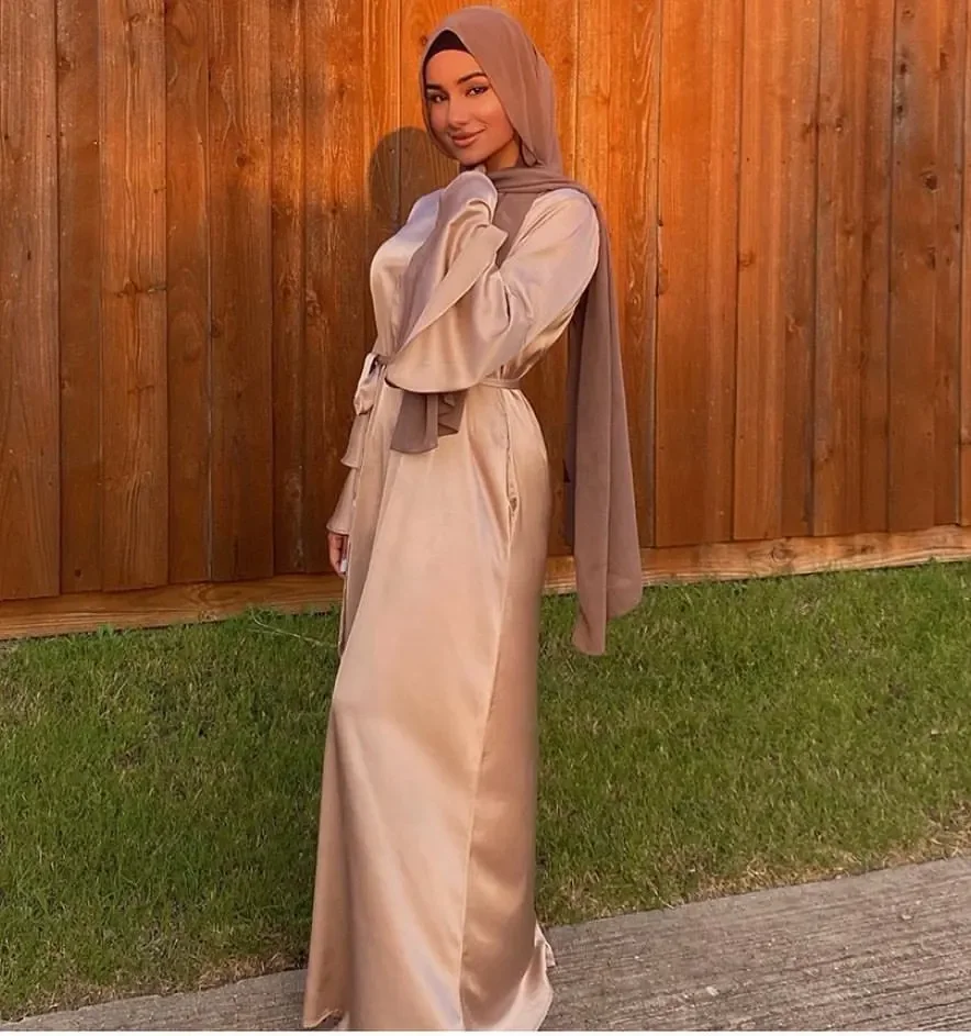Cuatro estaciones con cuello | Moda musulmana | Vestido de mujer musulmana  Ropa de mujer turca Dubai Abaya Hijab Bufanda Túnicas abiertas Abaya
