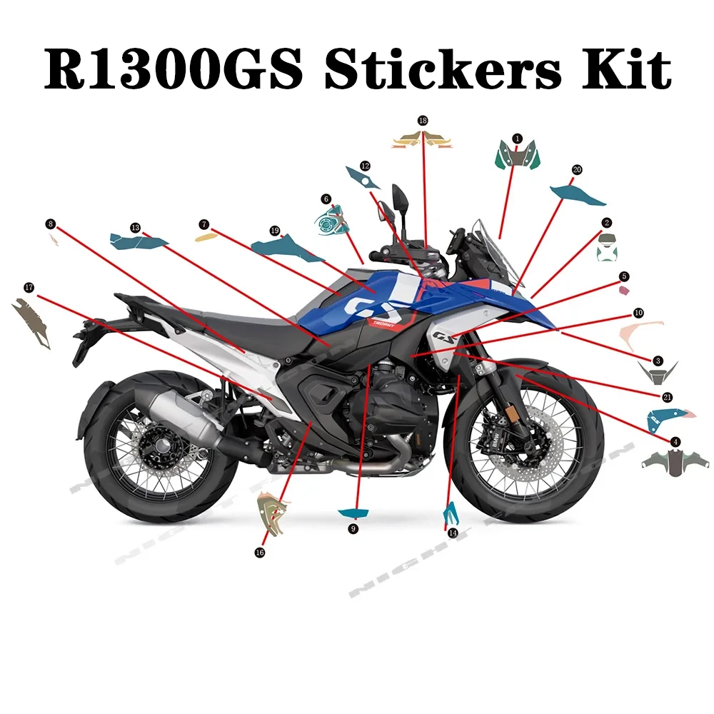 

Комплект наклеек R 1300GS, обтекатель, наклейка против царапин, наклейка для BMW R1300GS GS 1300 2023 2024, аксессуары для модификации