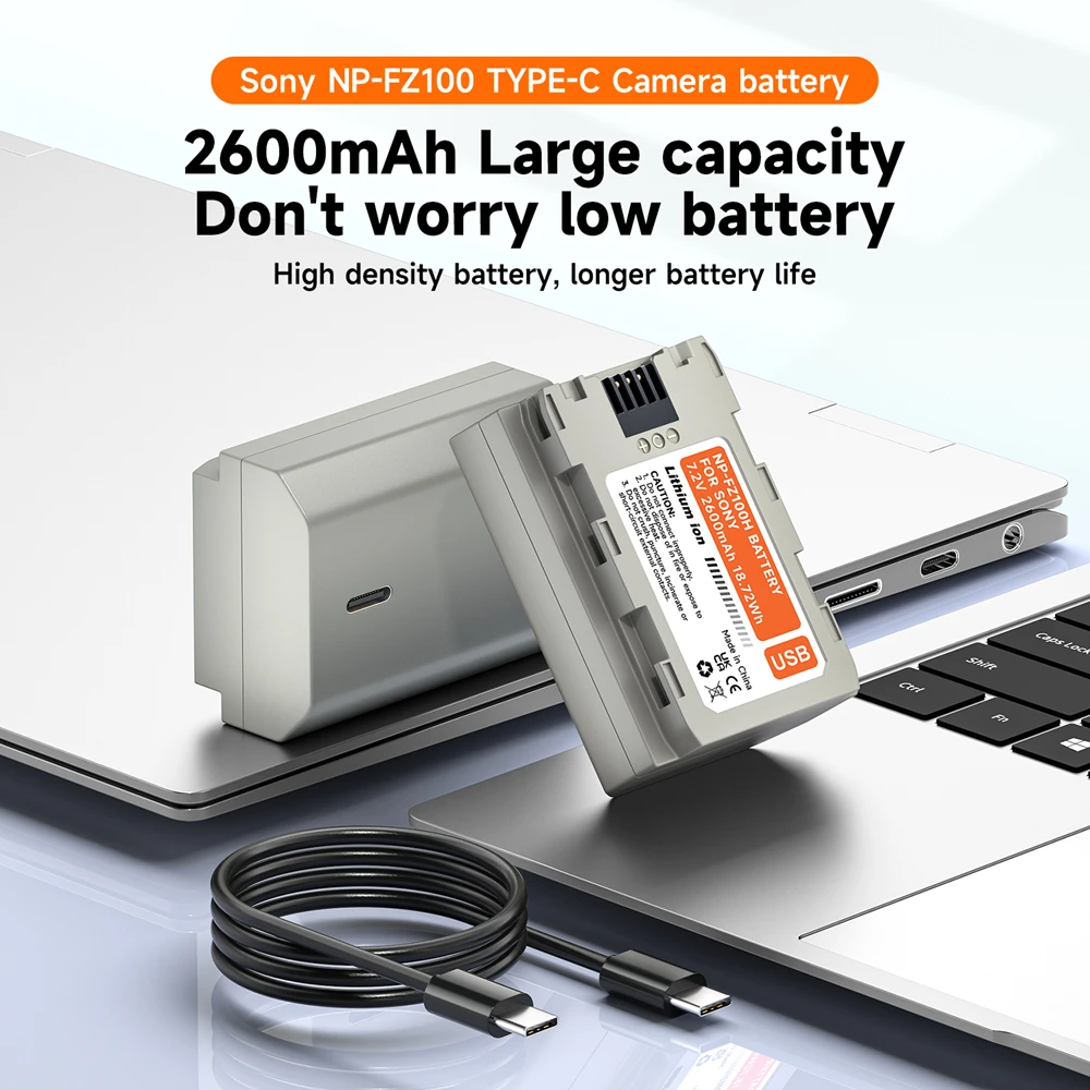 NP-FZ100 NPFZ100 NP FZ100 Battery with Type-C Fast charging