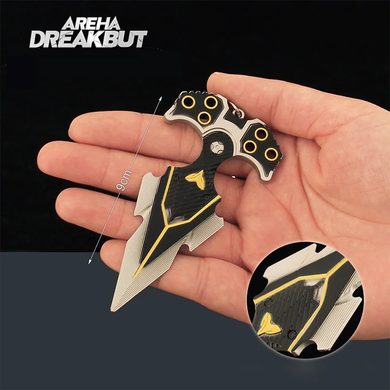 9cm Arena Breakout Knife Mini Chill Fang Hand Thorn Metal Keychain