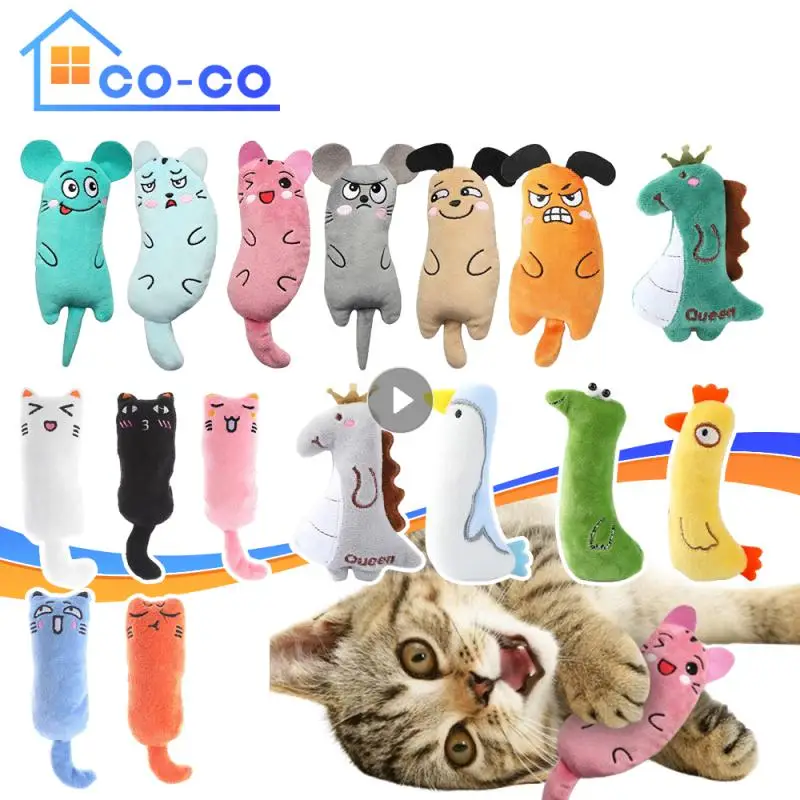 

Cute Catnip Toys Funny Interactive Plush Cat Toy Mini Teeth Grinding Catnip Toys Kitten Chewing Squeaky Toy Pets Accessories