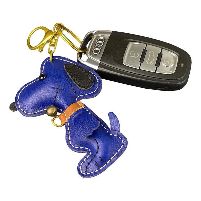 Cute puppy Cow Leather Keychain Pendant - Stylish Car Key Pendant Perfectly Combines With Bag Pendant 3