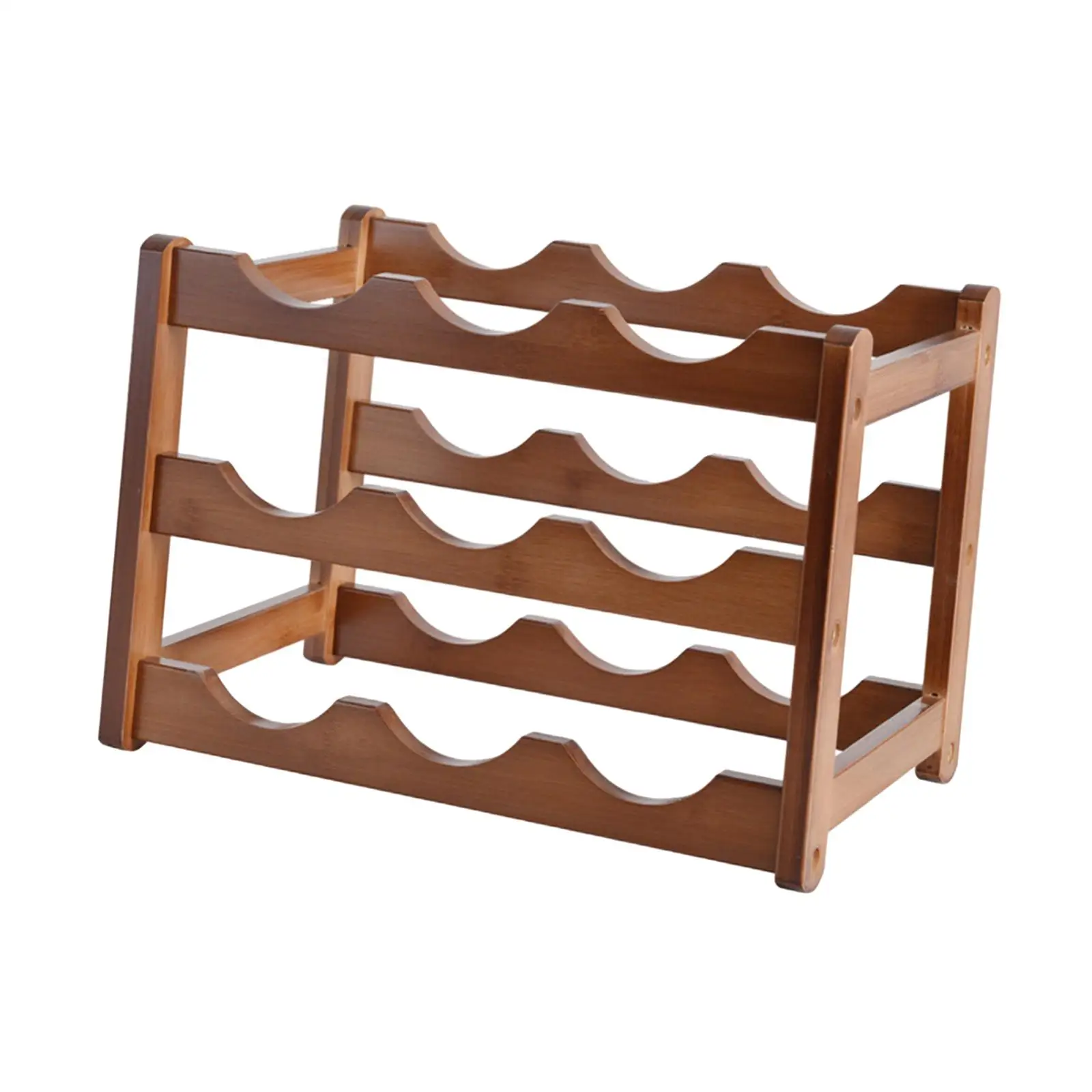 Wood Wine Rack Storage Organizer Decorative Wine Bottle Shelf Red Wine Display for Cabinet Countertop Bar Kitchen Tabletop
