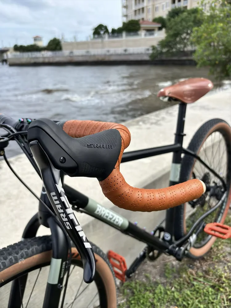 Handmade Bicycle Bartape Vintage Microfiber Leather Anti Slip Absorption Road Bike Bend Handle Tape One Size Four Colors bike handlebar tape