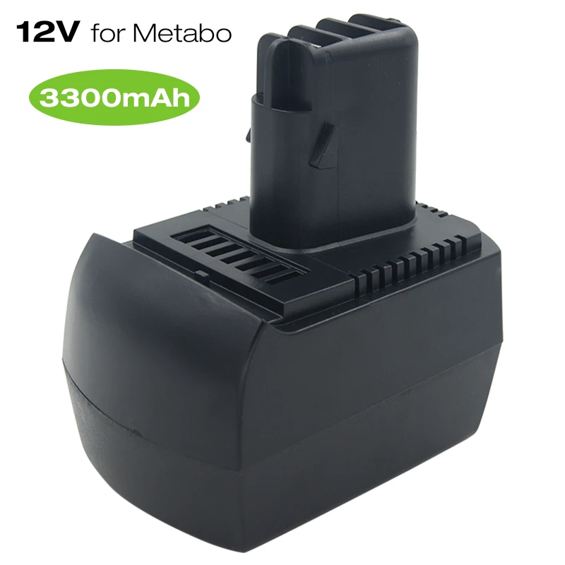 Batteria Ricaricabile Sostitutiva Ni-Mh 12V 3300Mah Per Utensili Elettrici Metabo Bz12Sp Bs12Sp Bsz12 Impuls Bsz12 Premium