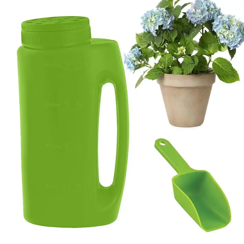 2L Hand Held Spreader Adjustable Hole Size for Seed Fertilizer Salt Gardening Tool Watering Can Portable Seeding Tool Fertilizer