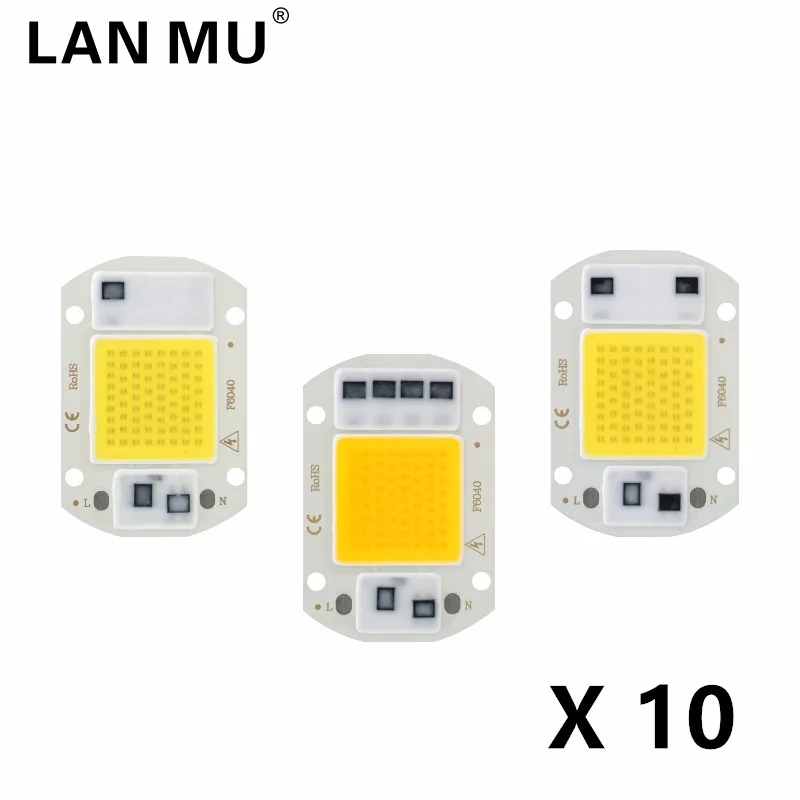 투광 조명용 LED 램프 비즈, 드라이버 불필요, 스포트라이트 램프, DIY 조명, COB 칩, 110V, 220V, 10W, 20W, 30W, 50W, 10 개