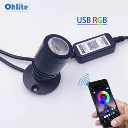 Smart RGB LED Spotlight with Bluetooth App Control - Adjustable Mini Ceiling Light, 1W/3W, Multi - Color Options in Black, White, Silver - Black Shell (RGB Smart LED)