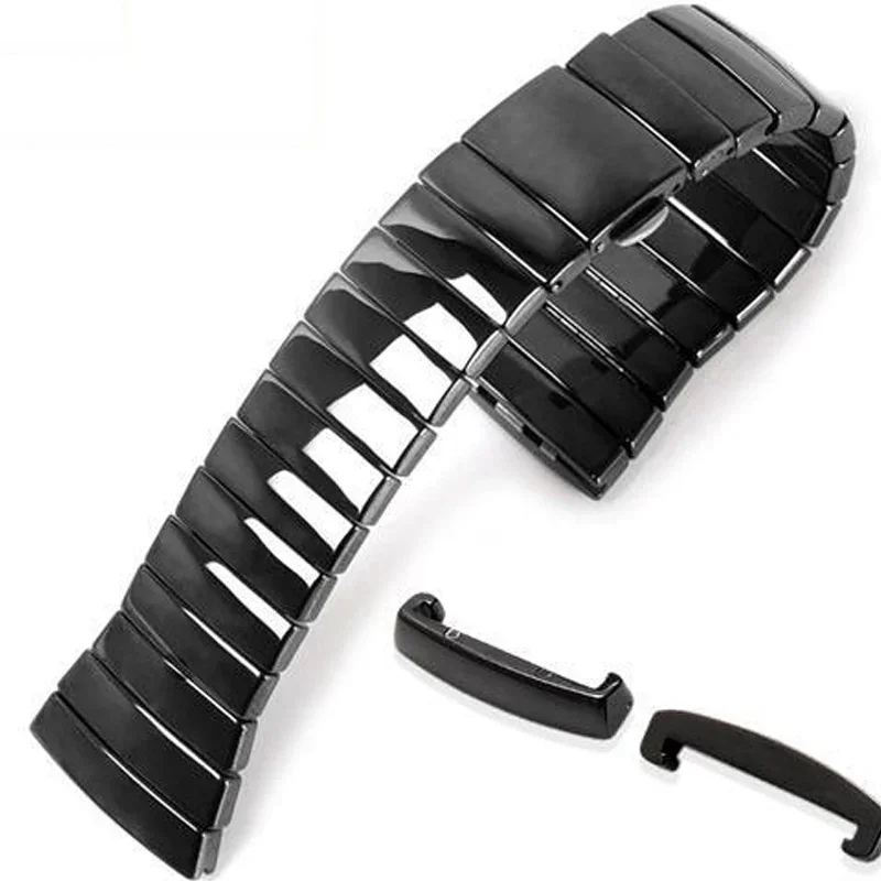 Elegant Black Ceramic Watch Strap - Premium Quality Bracelet