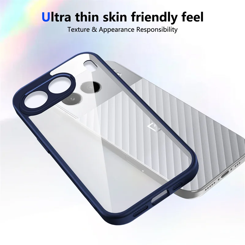 Shockproof Silicone TPU Bumper with Clear Back Hard Cover Phone Case