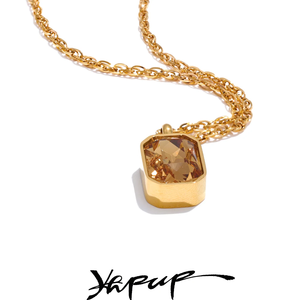 Yhpup Pendant Necklace Brand Stainless Steel Chain Collar Luxury