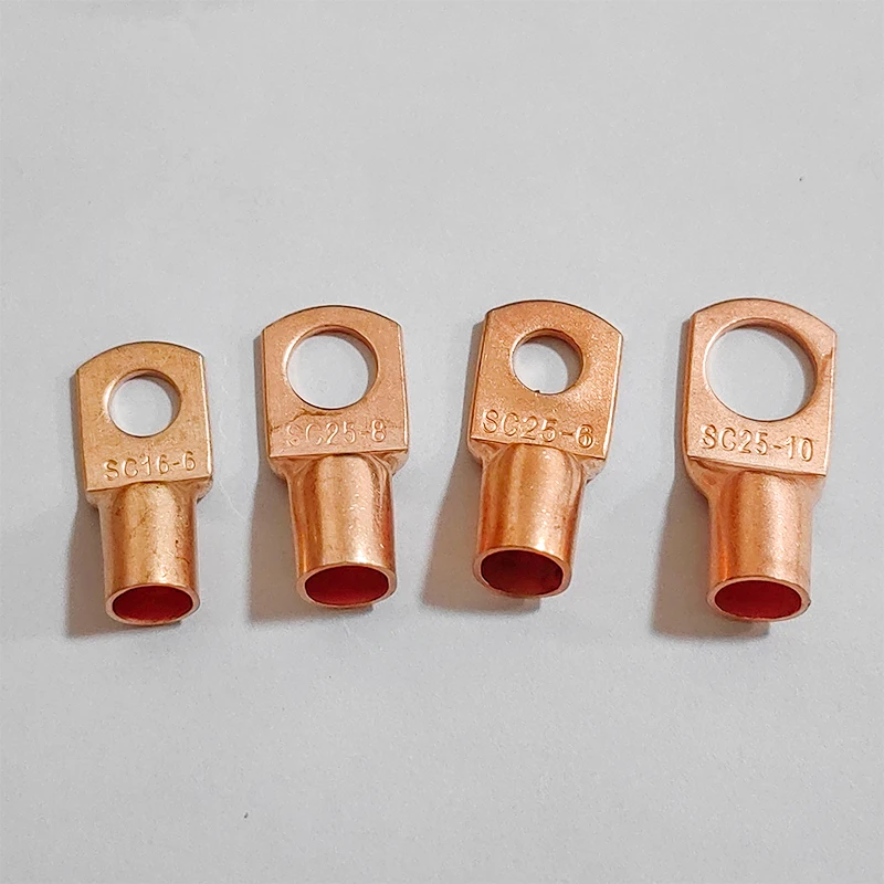 10PCS 구리 러그 링 와이어 커넥터 베어 케이블 전기 크림프 터미널 SC4-6 SC6-6 SC6-8 SC10-6 SC16-6 SC16-8 SC25-8