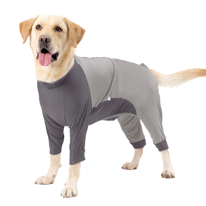 Traje de recuperación de cirugía para perros Camisa de manga larga de 4 patas Mono de pijama suave Traje antilamidos para perros pequeños y medianos