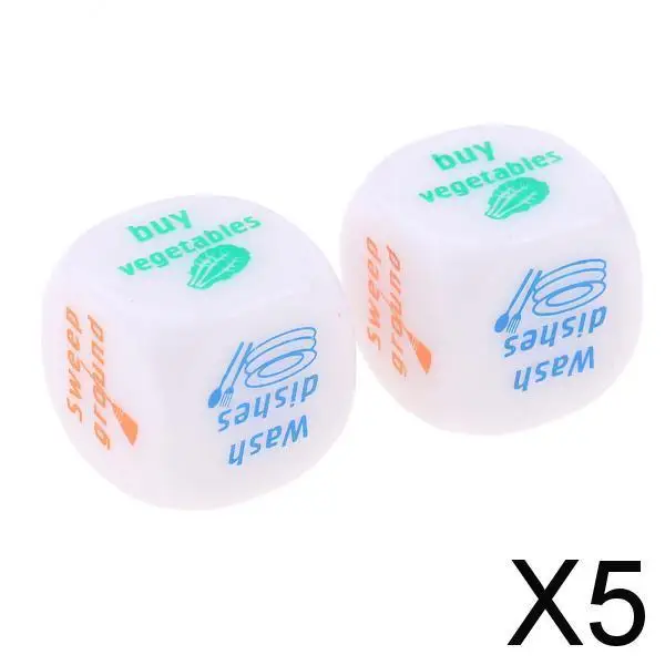 

5x2 штуки домашние игральные кости шестисторонние D6 заготовки штампы для семейной игры забавная игрушка подарок