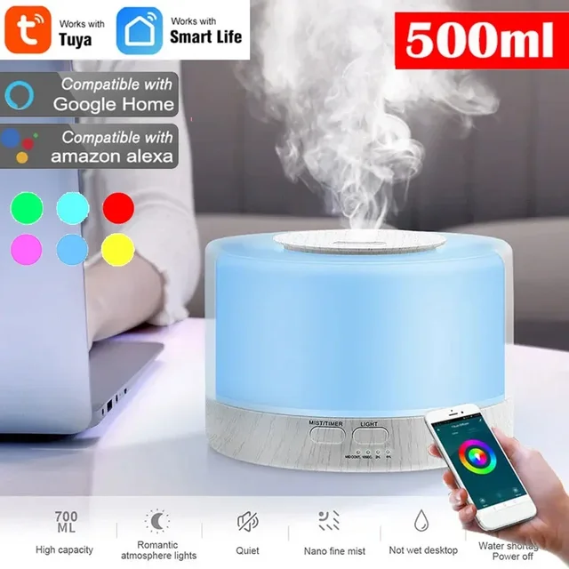 500 ml Private Label Wholesale Ultrasonic Aromatherapy Diffuser Portable BPA Free Humidifier Essential Oil Aroma Diffuser 3