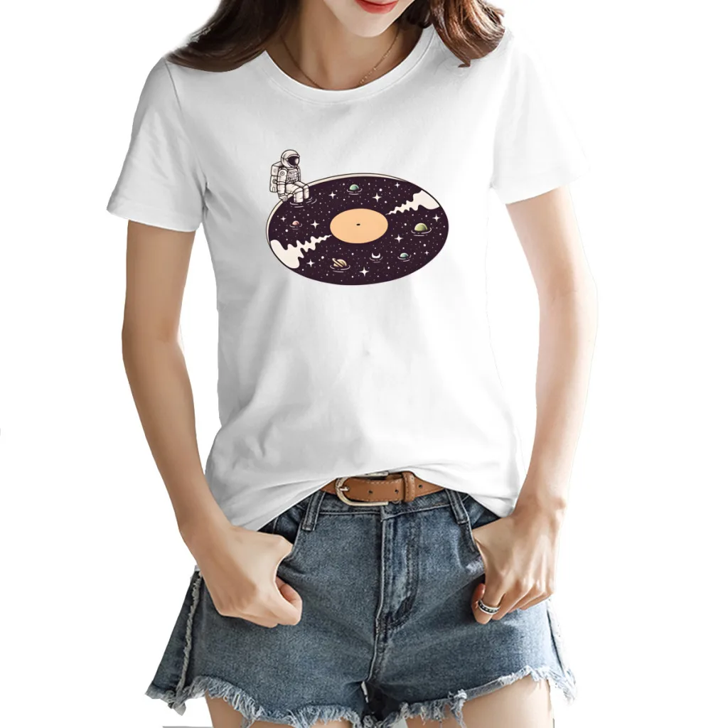 

Футболка Cosmic Sound женская с принтом, футболка с коротким рукавом в стиле Харадзюку, новый летний топ