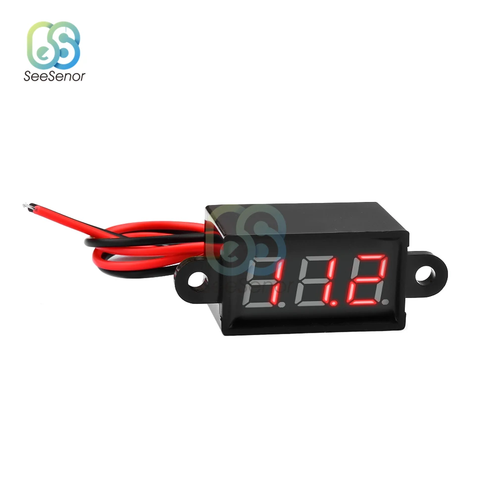 Mini Digital Voltmeter, 3 Draht (0 100V) Rote LED Anzeige Spannungsmesser  Auto