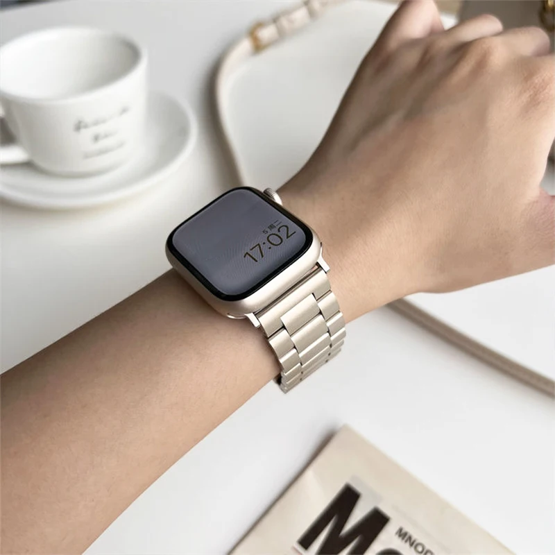 Premium Stainless Steel Watch Band - Sleek Metal Strap with Adjustable Design