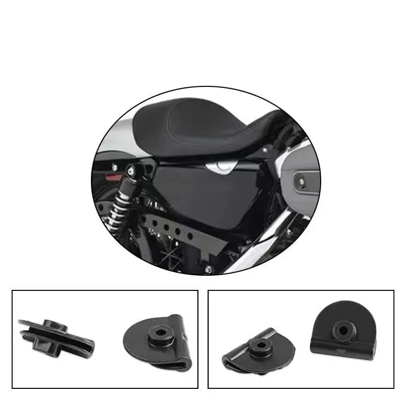 Black Side Battery Cover Clips Mount Clamp L&R Fits For Harley Sportster XL883 XL1200 48 72 2004-