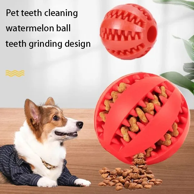 Natural Rubber Pet Dog Toys Dog Chew Toys Tooth Cleaning Treat Ball Extra-tough Interactive Elasticity Ball5cm for Pet Products 2
