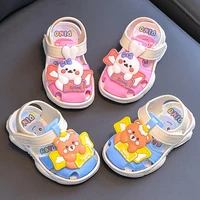 Baby Cartoon Rabbit Bear Sandals Summer Boys Kids Clogs Shoe Home Infant Children Crash Prevention Soft Sole Girls Walking Shoes 2