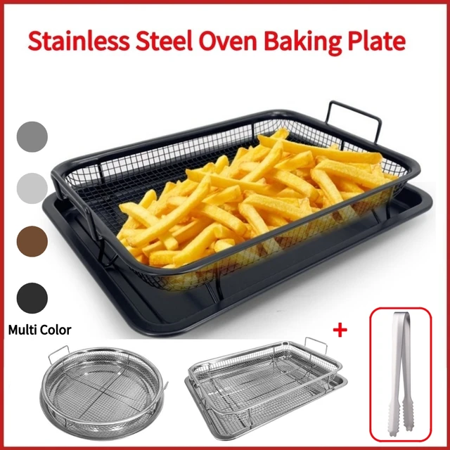 32.5x24.5cm Stainless Steel Copper Crisper Tray Non-Stick Oven