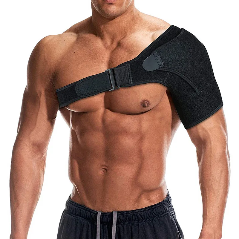 Shoulder Support Brace with Pressure Pad for Men Women Single Compression Sleeve Torn Rotator Cuff AC Joint Pain Relief Strap s m l unisex anti arthritis therapy compression gloves ache pain joint relief touch screen mittens for women men 5 colors 1pair