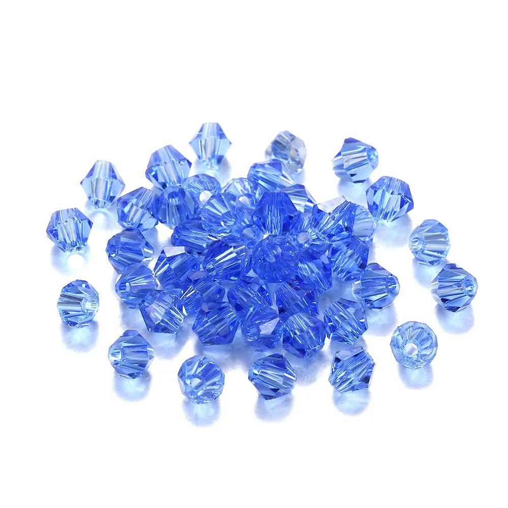 Shimmering AB Glass Bicone Beads – 200Pcs