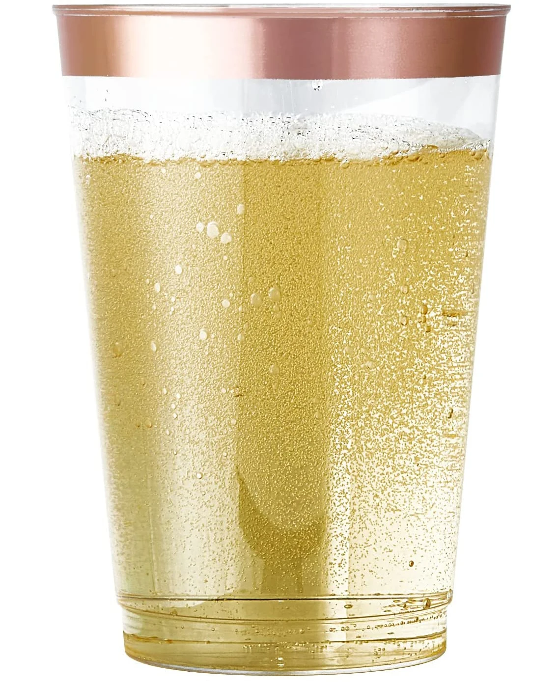 Getta con Bordo Dorato Funhoo 50 Pezzi Bicchieri in plastica Trasparente Dorata Eleganti Bicchieri alla Moda per Feste e Matrimoni 