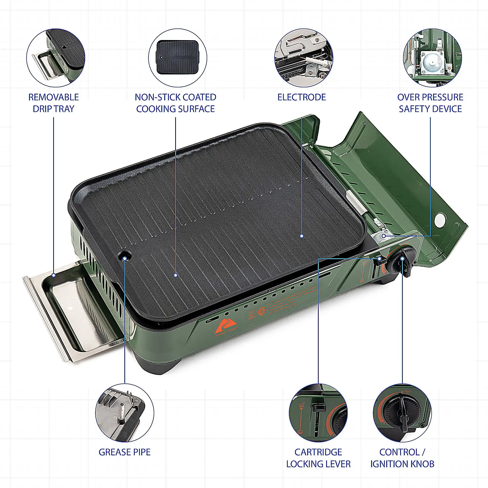 Ozark Trail Compact Butane Griddle with Nonstick Surface