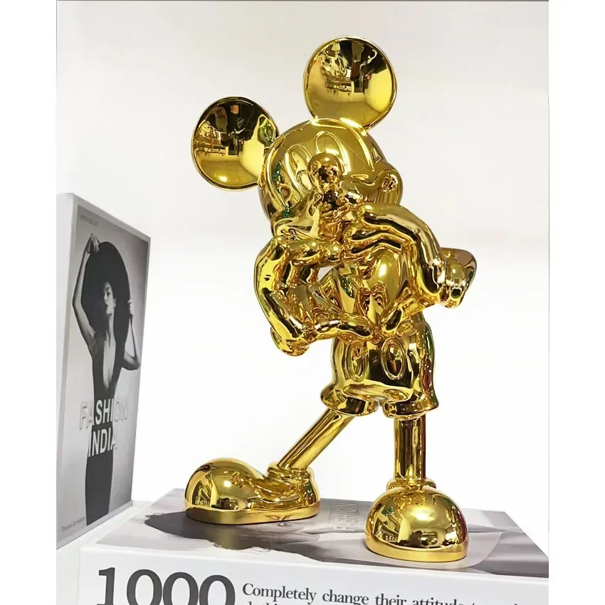 Disney Mickey Mouse 29cm Figure Mickey Welcome Guests Children Toy Resin Model Love Sitting Home Furnishing Halloween Xmas Gift