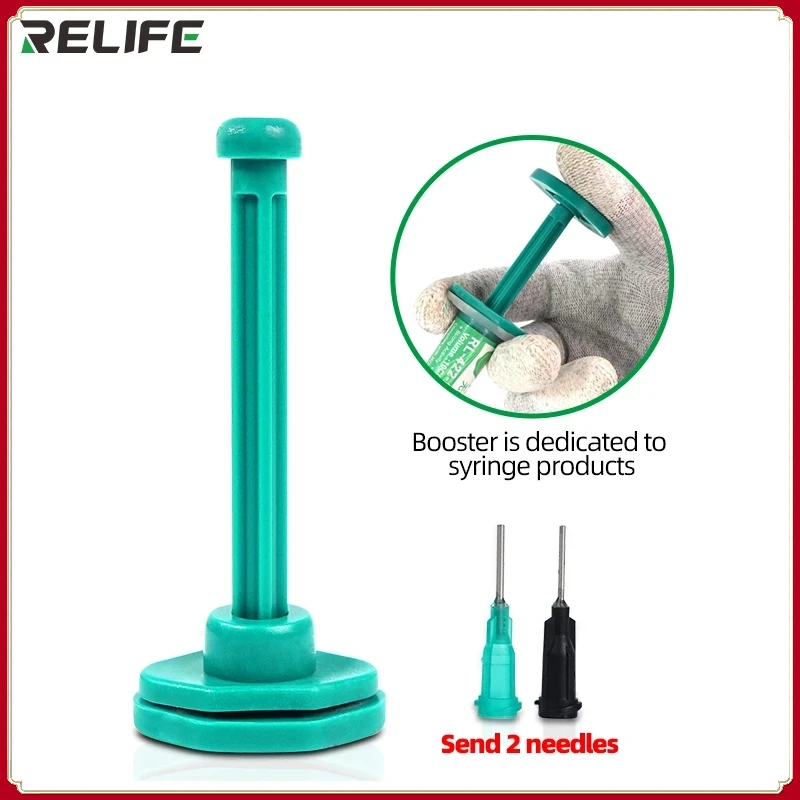 

RELIFE RL-072 Flux Syringe Booster Manual Syringe Plunger Dispenser For Solder Paste UV Solder Mask Ink Propulsion Tools
