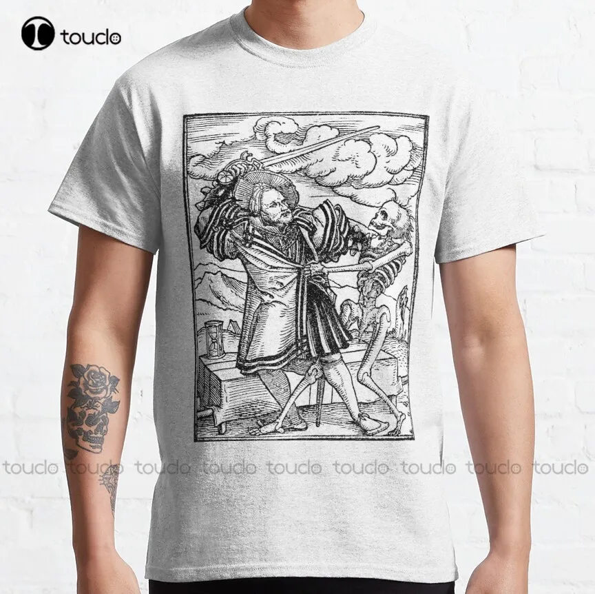 Death And The Nobleman - Hans Holbein Classic T-Shirt Tee Shirt Funny Art Harajuku Streetwear Cartoon Tee Xs-5Xl Custom Gift New