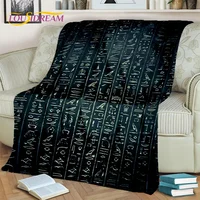 3D Egyptian Hieroglyphics Symbol Pharaoh Blanket,Soft Throw Blanket for Home Bedroom Bed Sofa Picnic Travel Office Cover Blanket 1