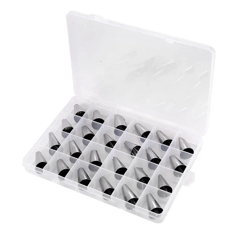 New 24 Head Flower Mouth Set 430 Stainless Steel Cake Flower Mouth Squeezing Gun Baking Tools
