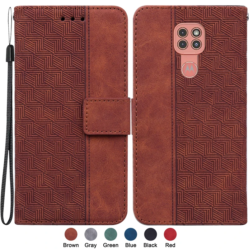 Per Motorola Moto G9 Play 6.5 "Capa Per Motorola Moto G9 Plus 6.81" Custodia Fashion Magnetic Geometric Textile Wallet Book Cover