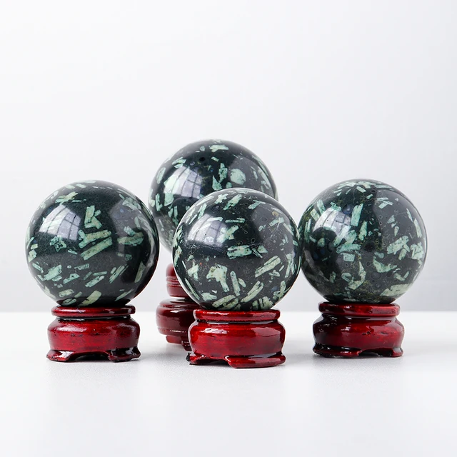 Természetes Krizantém Kő Kristálygömb Mágikus Ásványi Anyagok Drágakő Labdásfotózás Kellékek Fengshui Díszek - Image 4