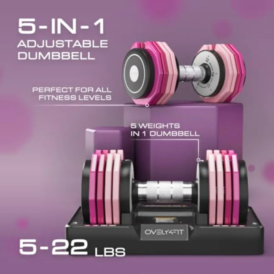 5-in-1 Adjustable Dumbbell (4.5–22.5 LB) 4